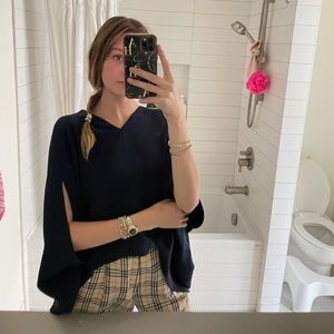 Derek Lam Navy Flowy Blouse